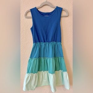 Garnet Hill Organic Cotton Ombré Dress- size M (6-7Y)